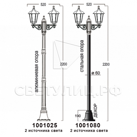 Уличные светильники 1001, 1005, 2036, 2037 в Актобе 8